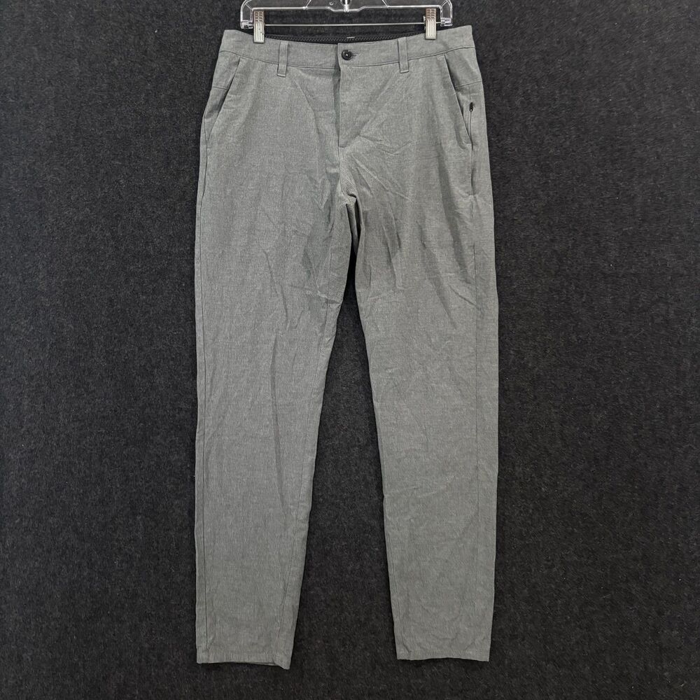 Vuori Aim Pants Men's 32 Gray Performance Stretch Joggers Lightweight Zip Pocket